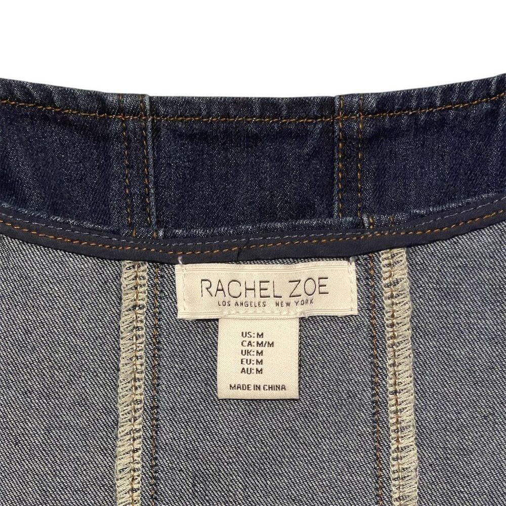 Rachel Zoe Women's Blue Denim Corset Top Size M Casual Blouse - Picture 3 of 7